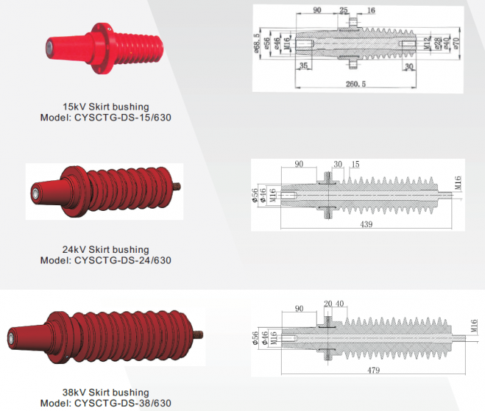 Indoor Epoxy Resin Cast Bushing For Medium Voltage Switchgear